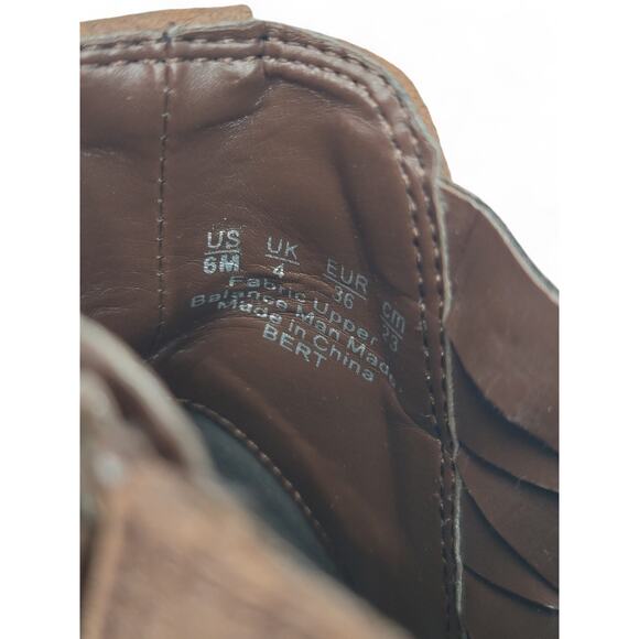 Carlos Santana‎ Bert Booties Size 6 Brown Suede Western Ankle Zip Low Heel - Picture 4 of 5